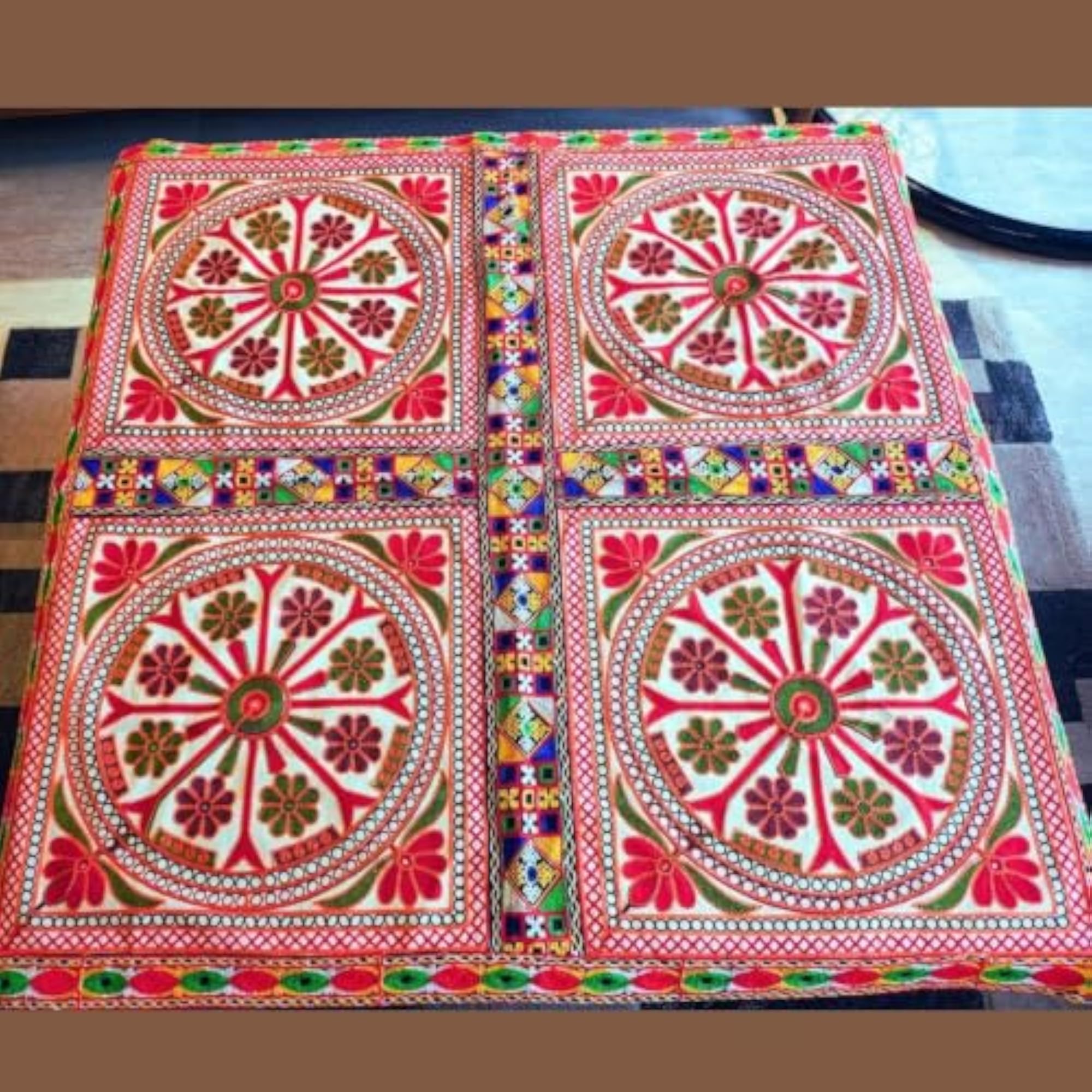 Kutch Embroidery Square Table Top/Wall Hanging - Chakra