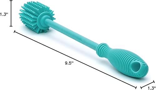 Miniatura 8 de Chicco Cepillo de silicona para botella de 9.5 pulgadas con cerdas de silicona de grado alimenticio, apto para lavavajillas y esterilizador,