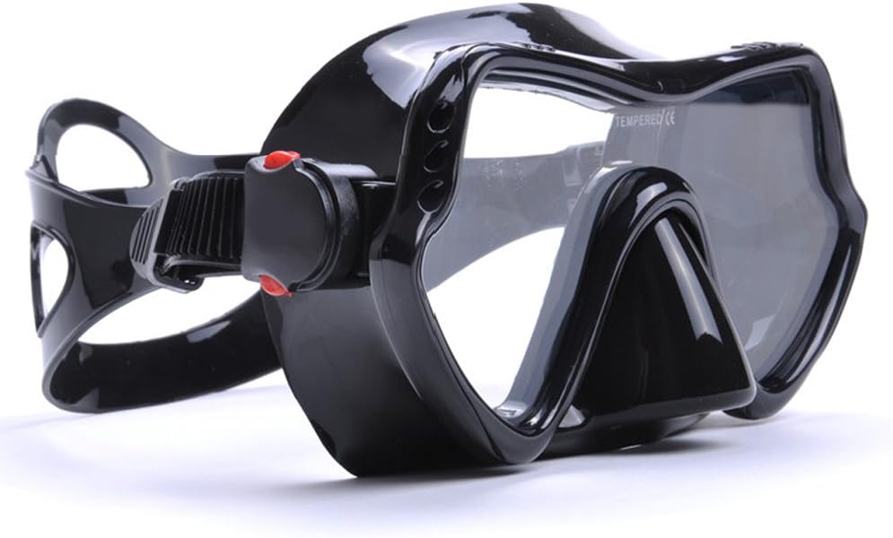 Diving Mask Nose Cover Swim Goggles Scuba Freediving Swimming Mask for Men Women Adult (Black)