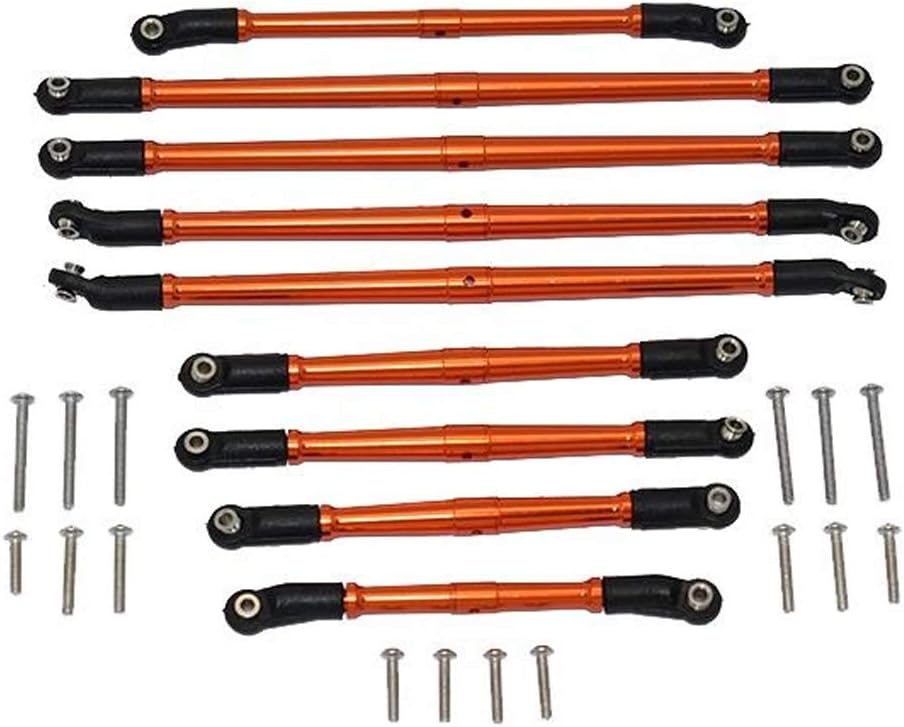 GPM Aluminum Adjustable Tie Rods - Orange : Axial 1/10 SCX10 III JT Gladiator