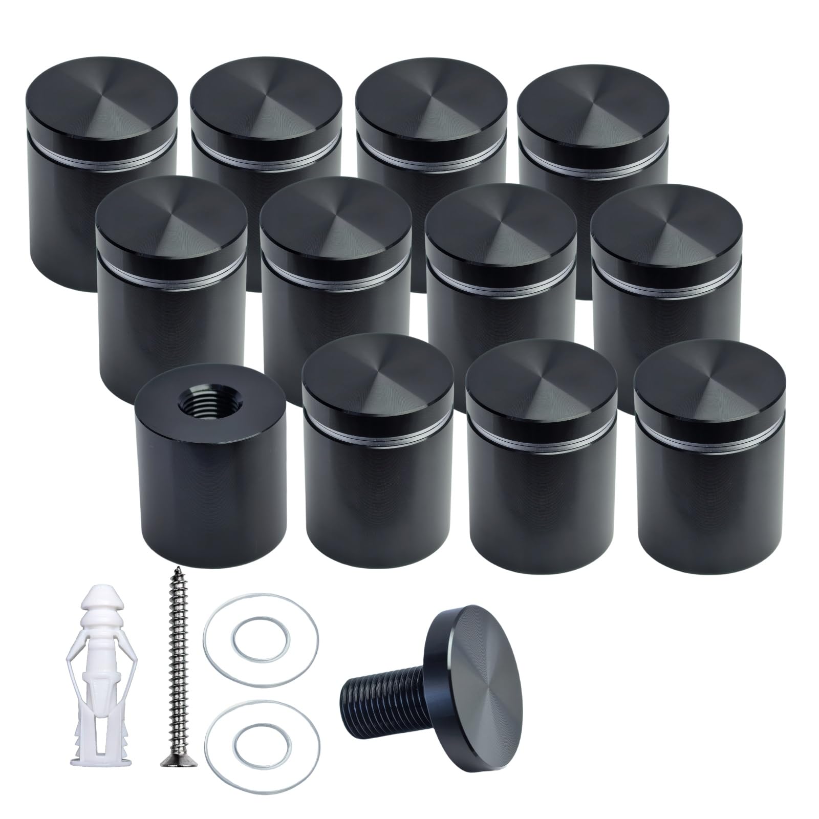 BESTANDOFF Pack of 12, Aluminum Standoff Screws, Wall Sign Standoff Mounting Hardware Advertising Glass Standoff Nail for Hanging Acrylic Picture