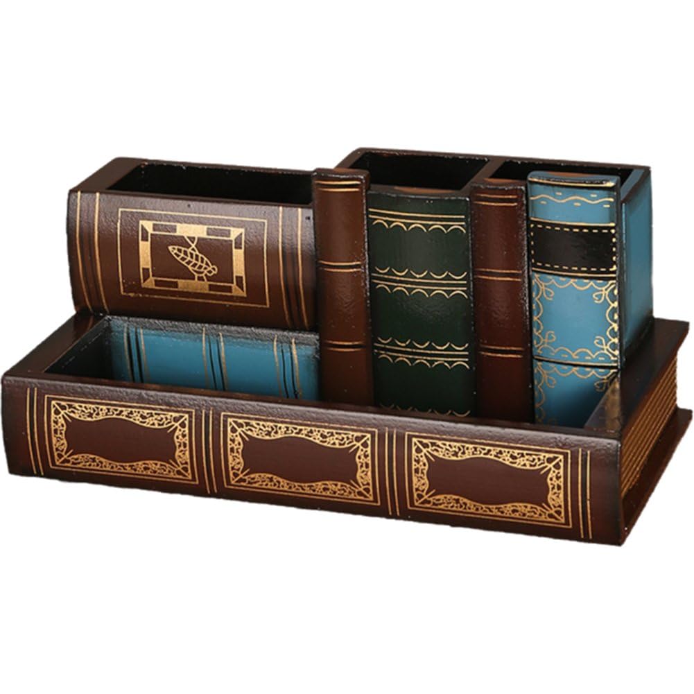 Accessoires décoratifs européens boîte de rangement et porte-stylo livre rétro