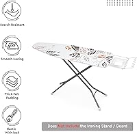 Vista 2 de Encasa XO Funda y almohadilla para tabla de planchar, fieltro grueso de 0.157 pulgadas, resistente al calor y al quemado, se adapta a tablas grandes