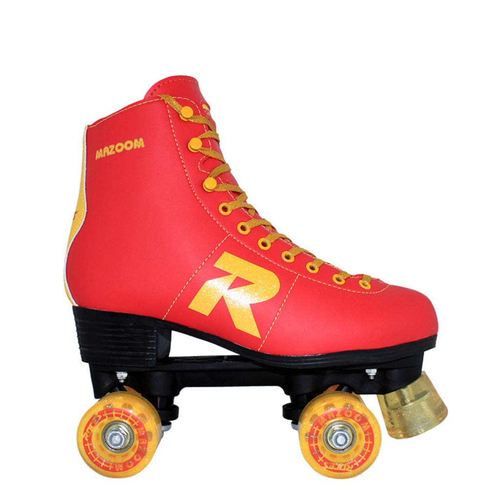 Pattini A Rotelle per Uomo Skate A Rulli da Esterno da Uomo, in Pelle PU Double Row 4 Ruote Pattini A Rotelle, con Borsa, per Bambini Unisex E Adulti