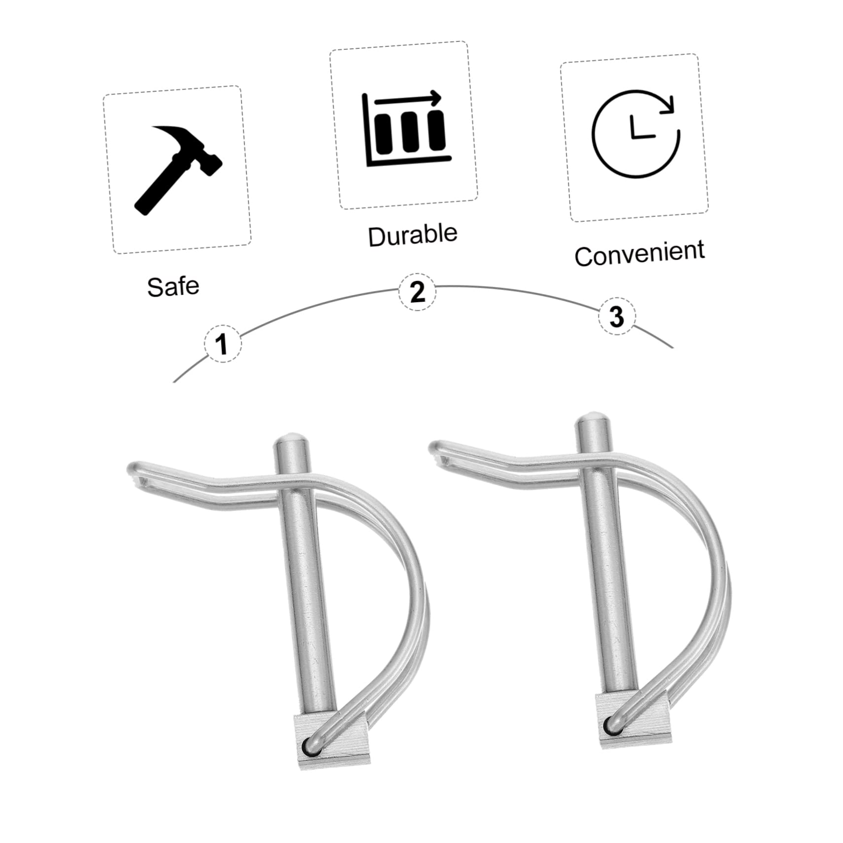 2 Pcs Quick Release Stroller Safety Lock Shaft Locking Pin Hitch Pin Coupler Pin for Lawn Safety Lock Pin Hitch Hook Clip Safety Coupler Pin Boat Coupler Pin Wire Lock Pin