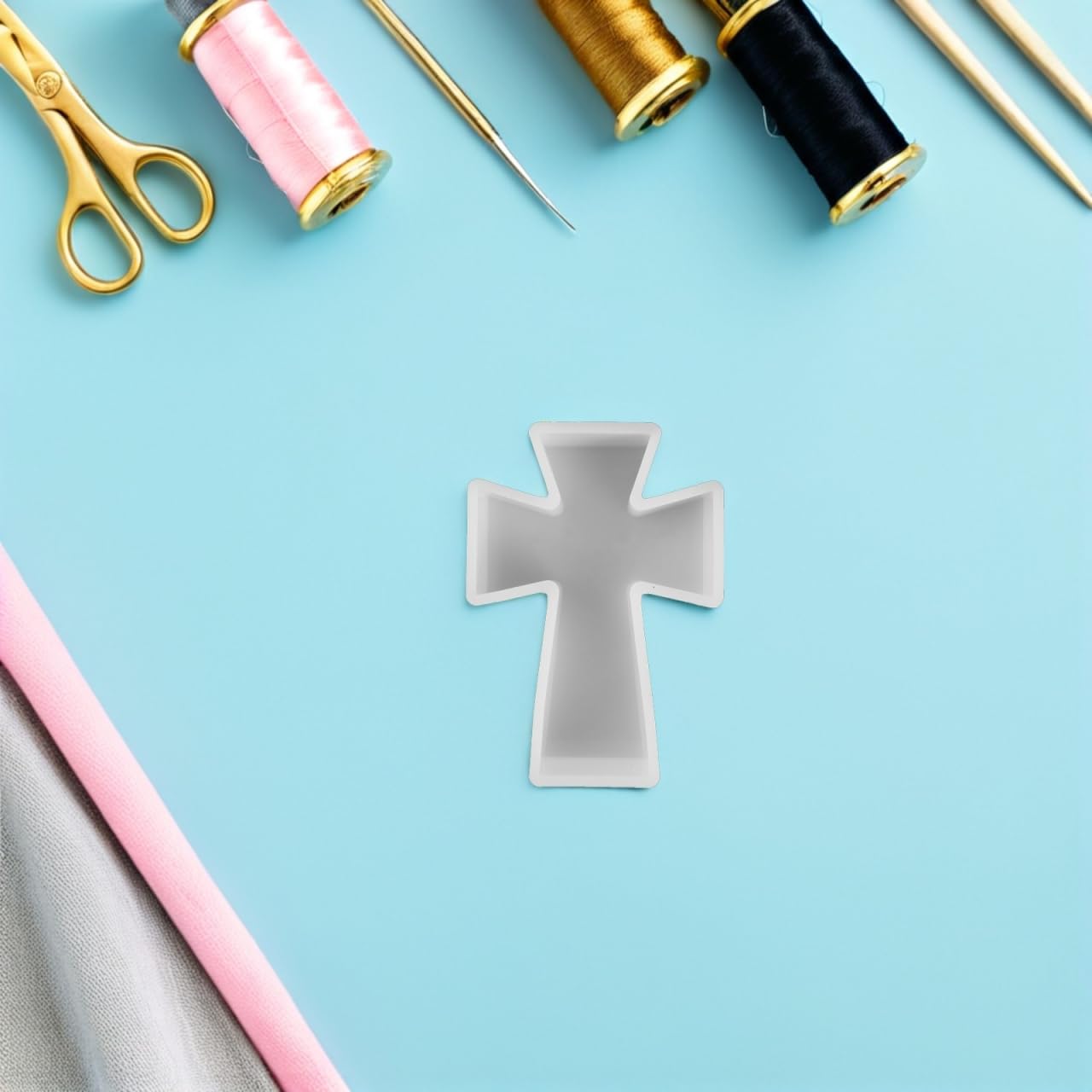 NUOBESTY Molde de silicona con forma de cruz, para hacer velas, molde de silicona, moldes de resina epoxi, molde para velas, molde epoxi, gel de sílice, color blanco