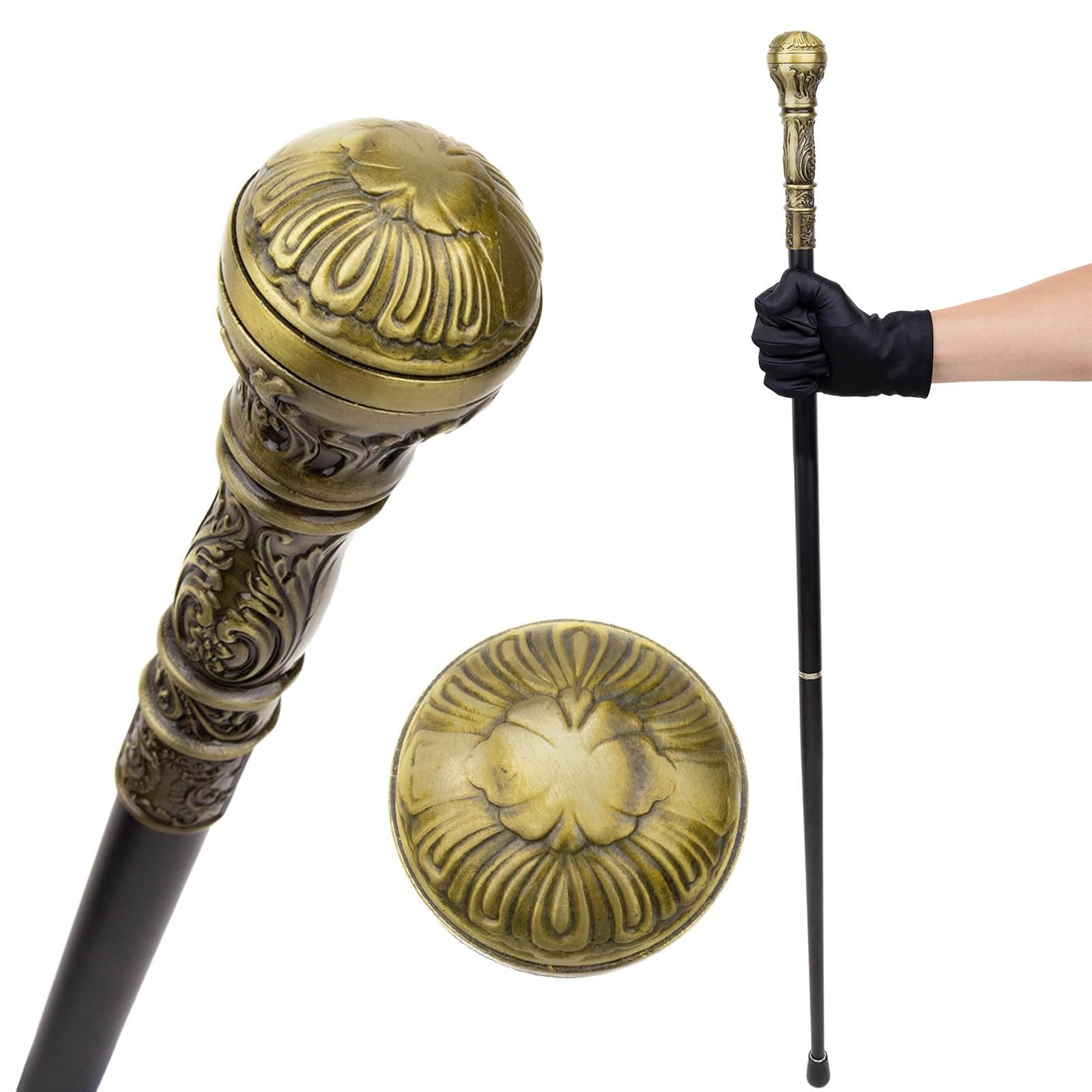 Bastón Antiguo para Caminar para Hombres y Mujeres, Equilibrio para Personas Mayores - Bastón de Viaje Plegable de 3 Piezas para Estabilidad, Movilidad y Soporte de Rodilla - 93 cm