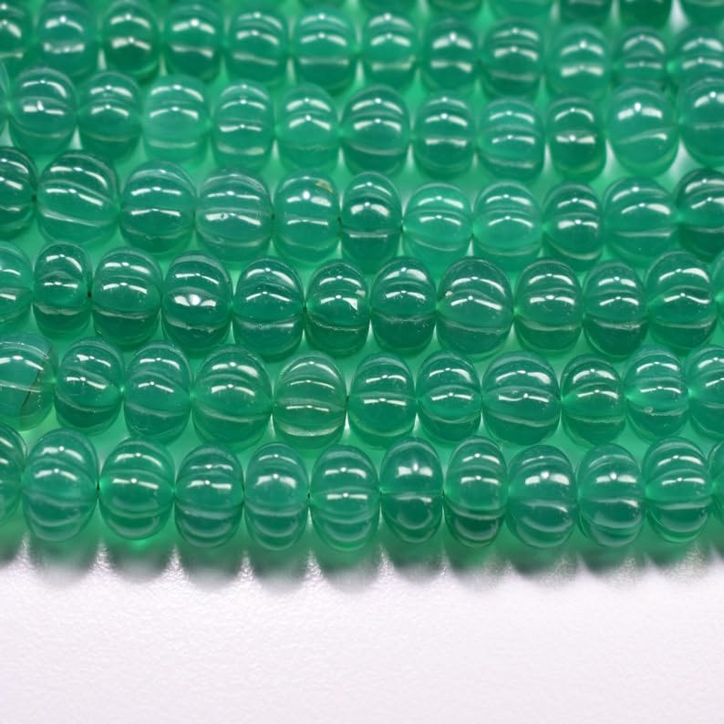 Perles en onyx vert pour fabriquer des bracelets de lithothérapie uniques