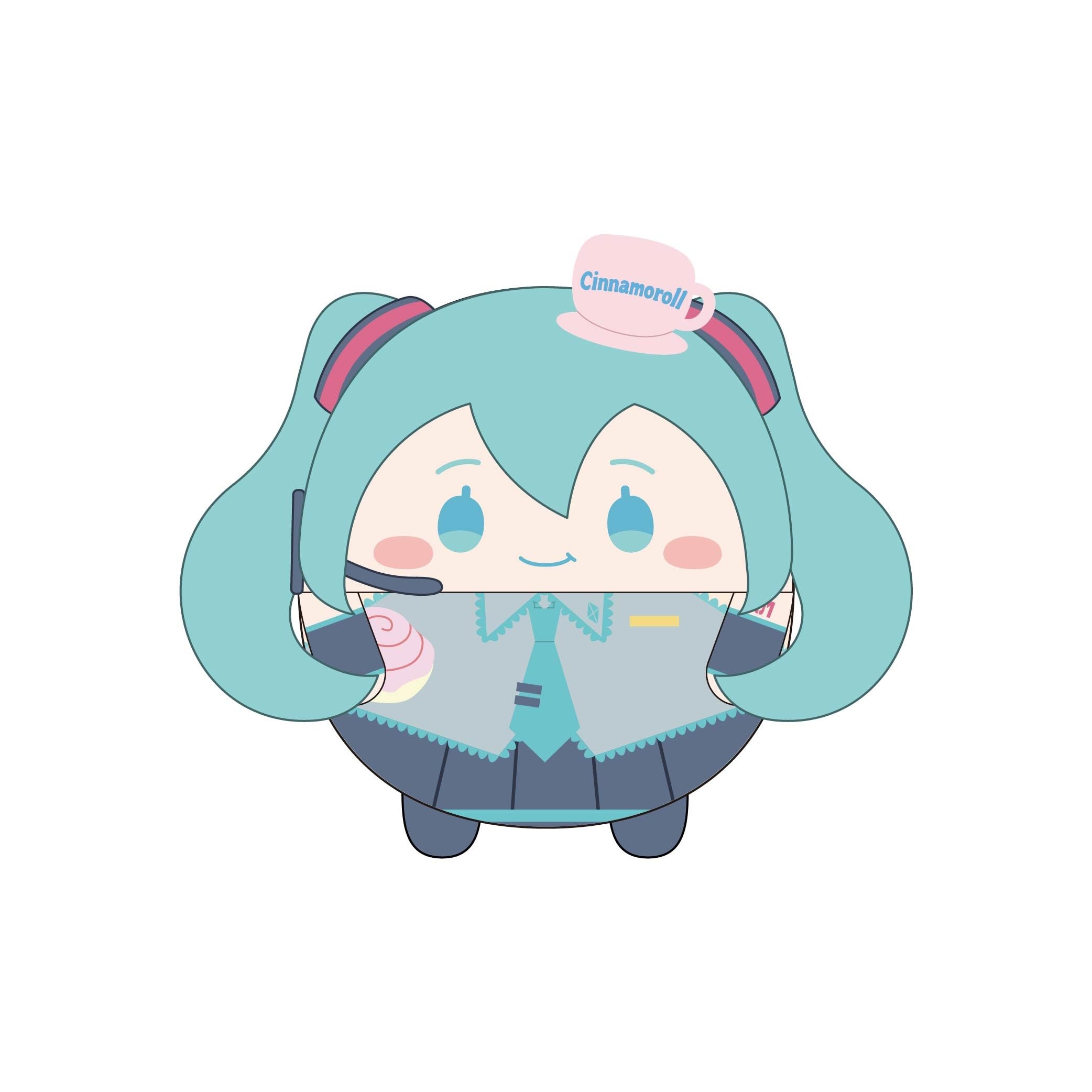 M〜L　初音ミク x シナモロール　抱っこ　ハーフジップ トレーナー M〜L 初音ミク x シナモロール 抱っこ ハーフジップ トレーナー