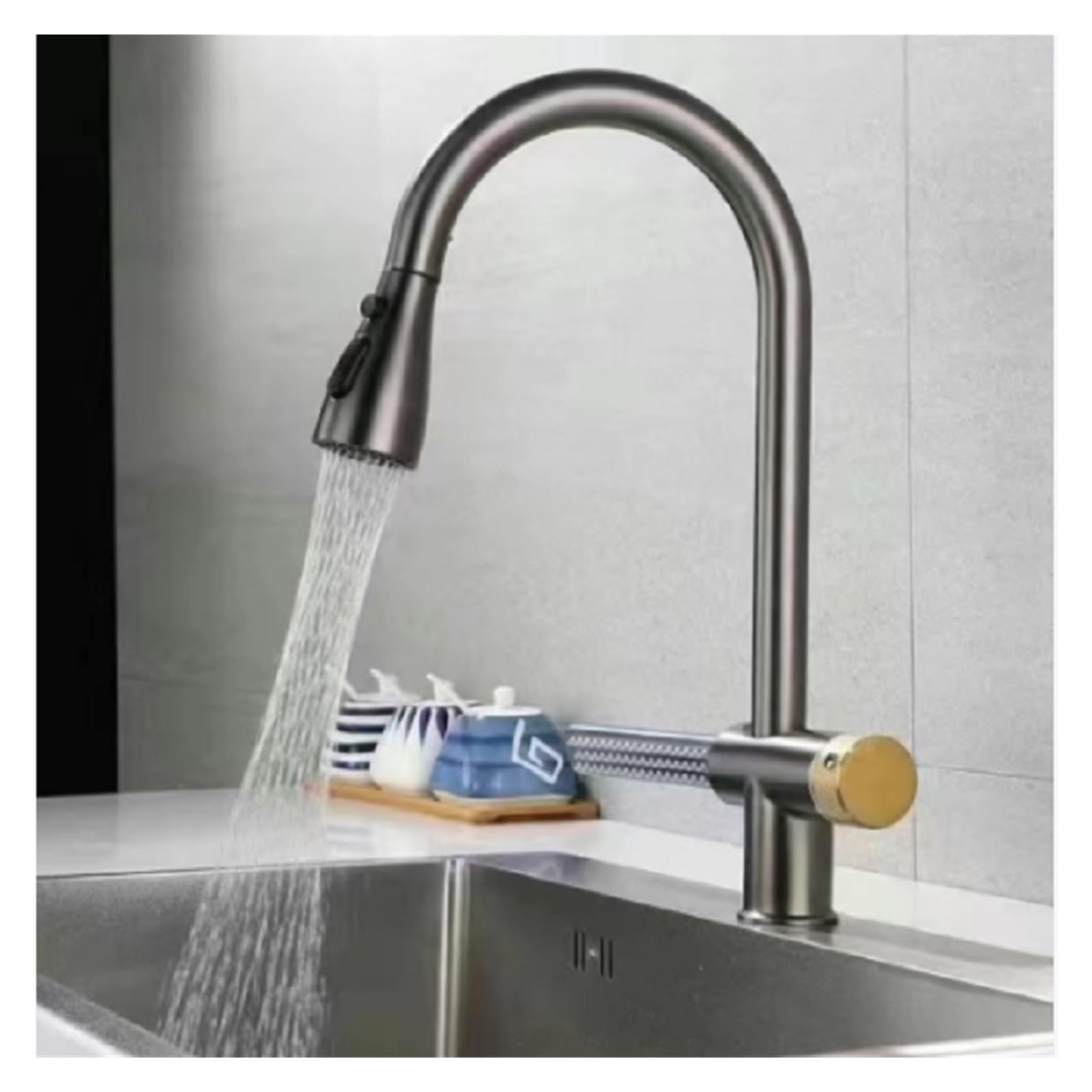 Robinet de cuisine gastronomique en cuivre cascade eau chaude et froide Nero