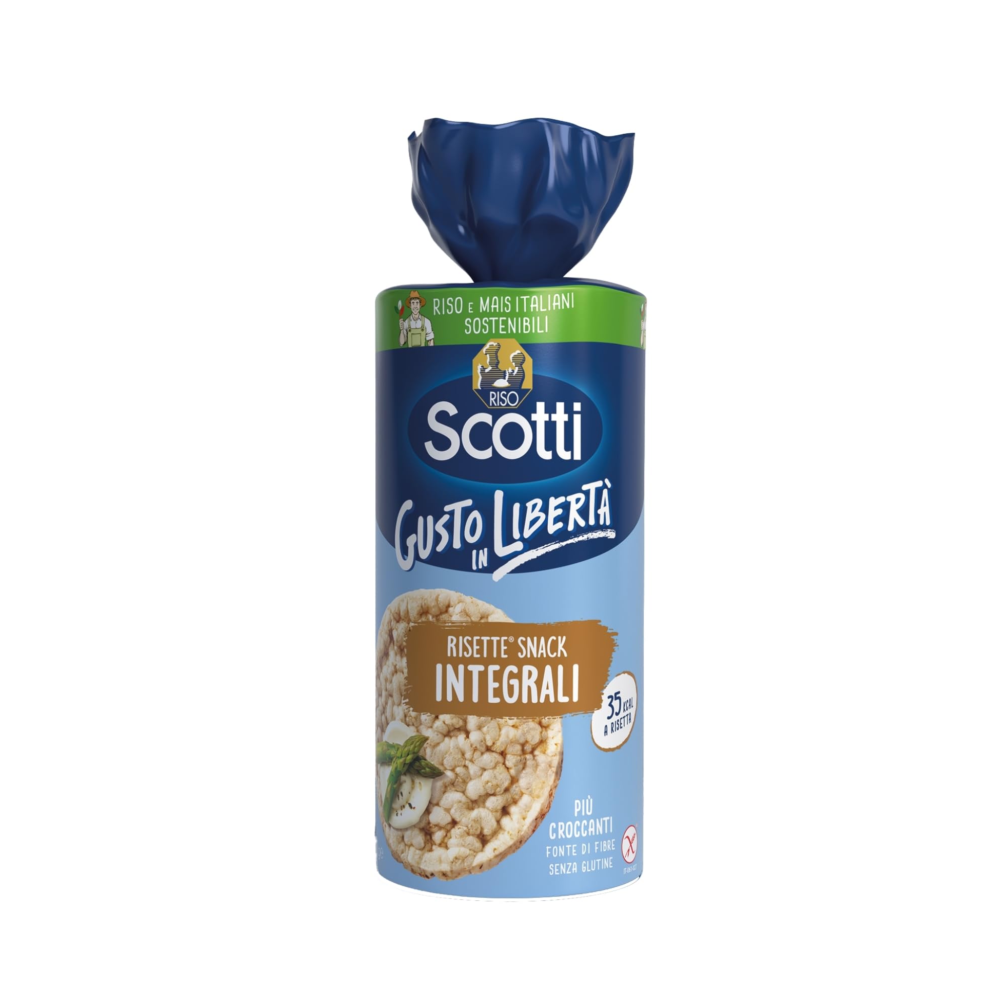 Riso Scotti - Risette Integrali Fibra Più - Gallette di Riso Integrale Senza Glutine Bio, 150g