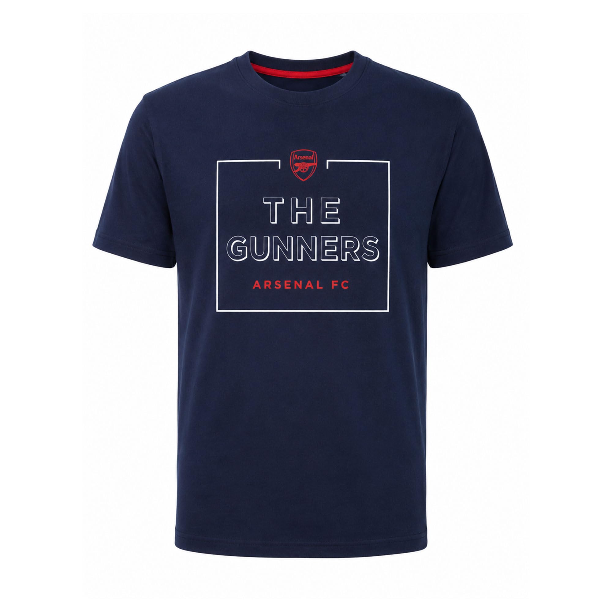 Arsenal Official FC Gunners T-Shirt – Men's 100% Cotton Crew Neck Tee – Navy Blue Short Sleeve Football Supporters Shirt – Sizes S-XL (UK, Alpha, XL, Regular, Regular)