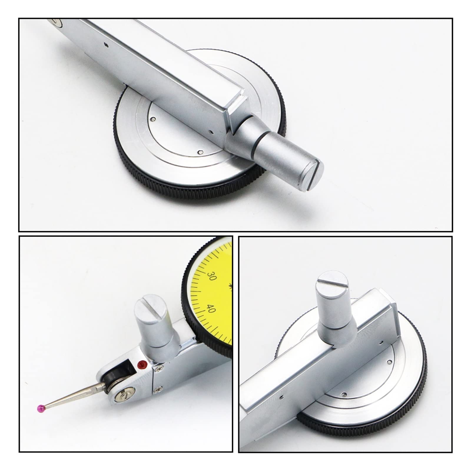 Comparatore Centesimale, Strumenti di precisione 0-0,8 mm 0,01 mm Indicatore di test del quadrante metrico con indicatore di quadrante di misurazione metrico gioiello rosso per Falegnameria, Officine,