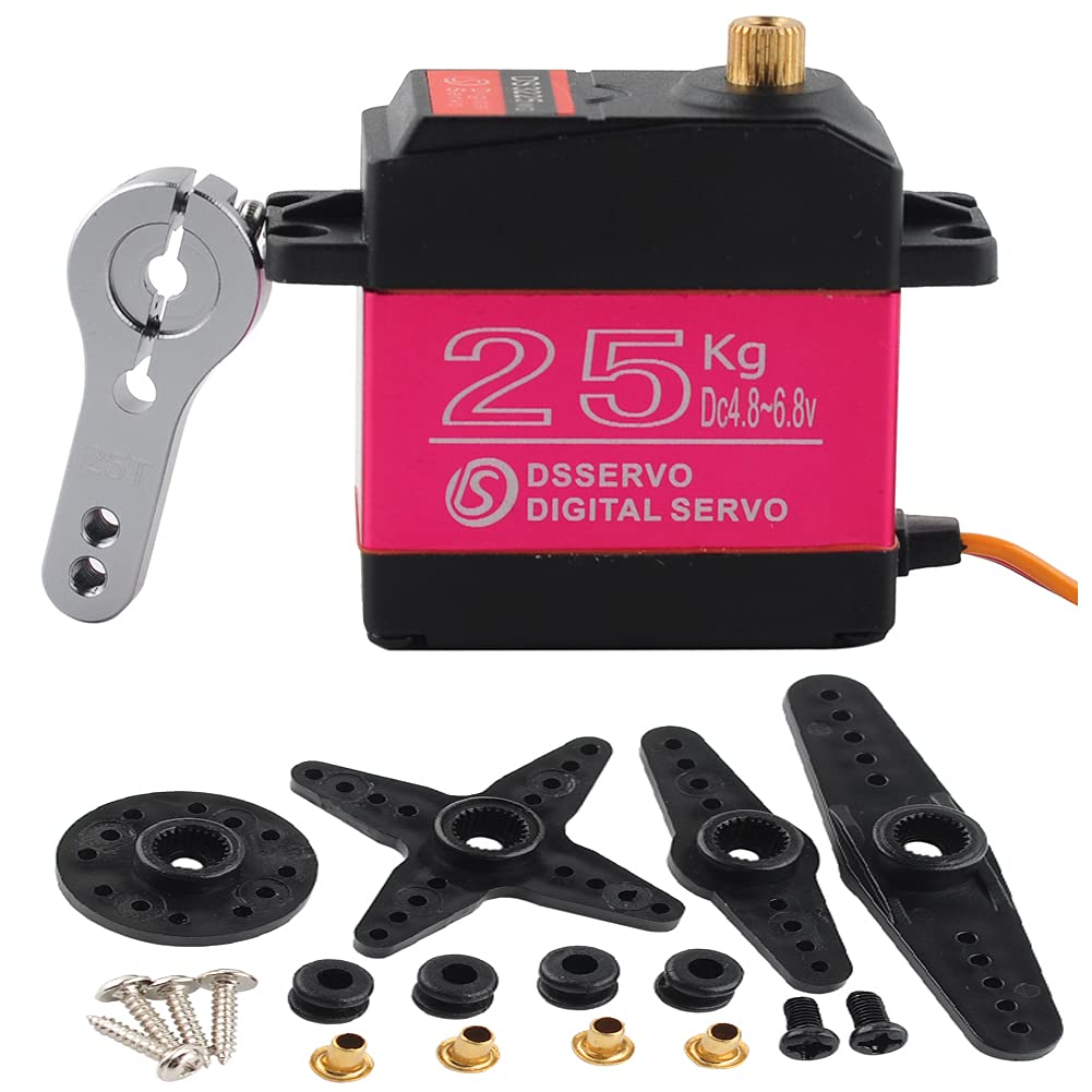 DS3225 25KG RC Servo Waterproof Metal Gear Servo High Torque Digital Servo for Baja 1/8 1/10 Scale RC Model Cars (270 Degree Servo)