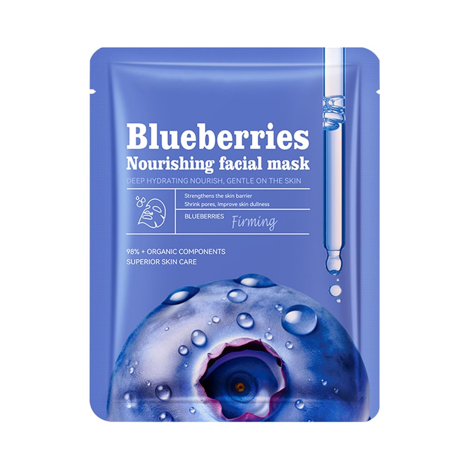 Moisturizing Mask Set: Hydrating Facial Care Kit for Sensitive to Normal Skin, All Genders 10Pcs Blueberry One Size