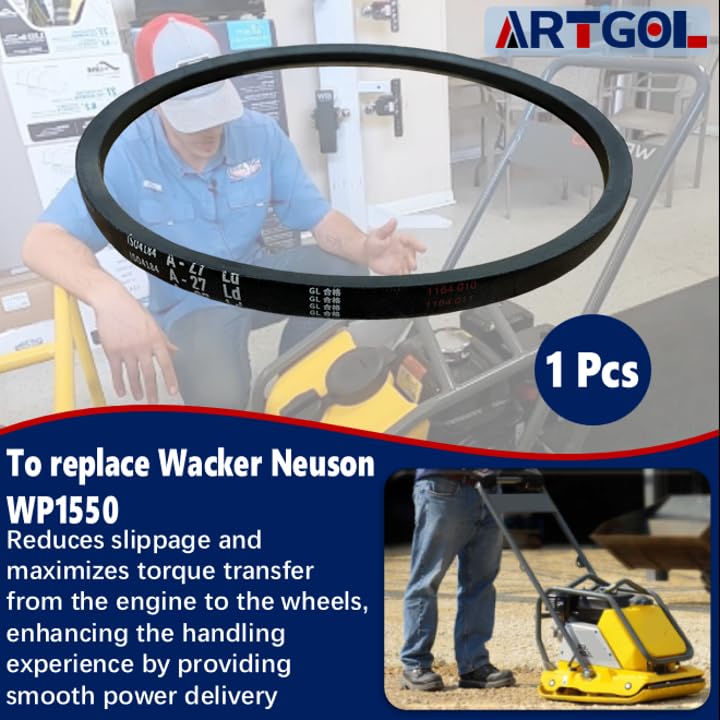 1 Pcs 0111158 Drive Belt Compatible with Wacker Neuson WP1550 WP1540 - Belt Replacement for WP1540 WP1550 Old & New Models Plate Compactor - Replaces 5100044733 & 5000011158 Drive Belt