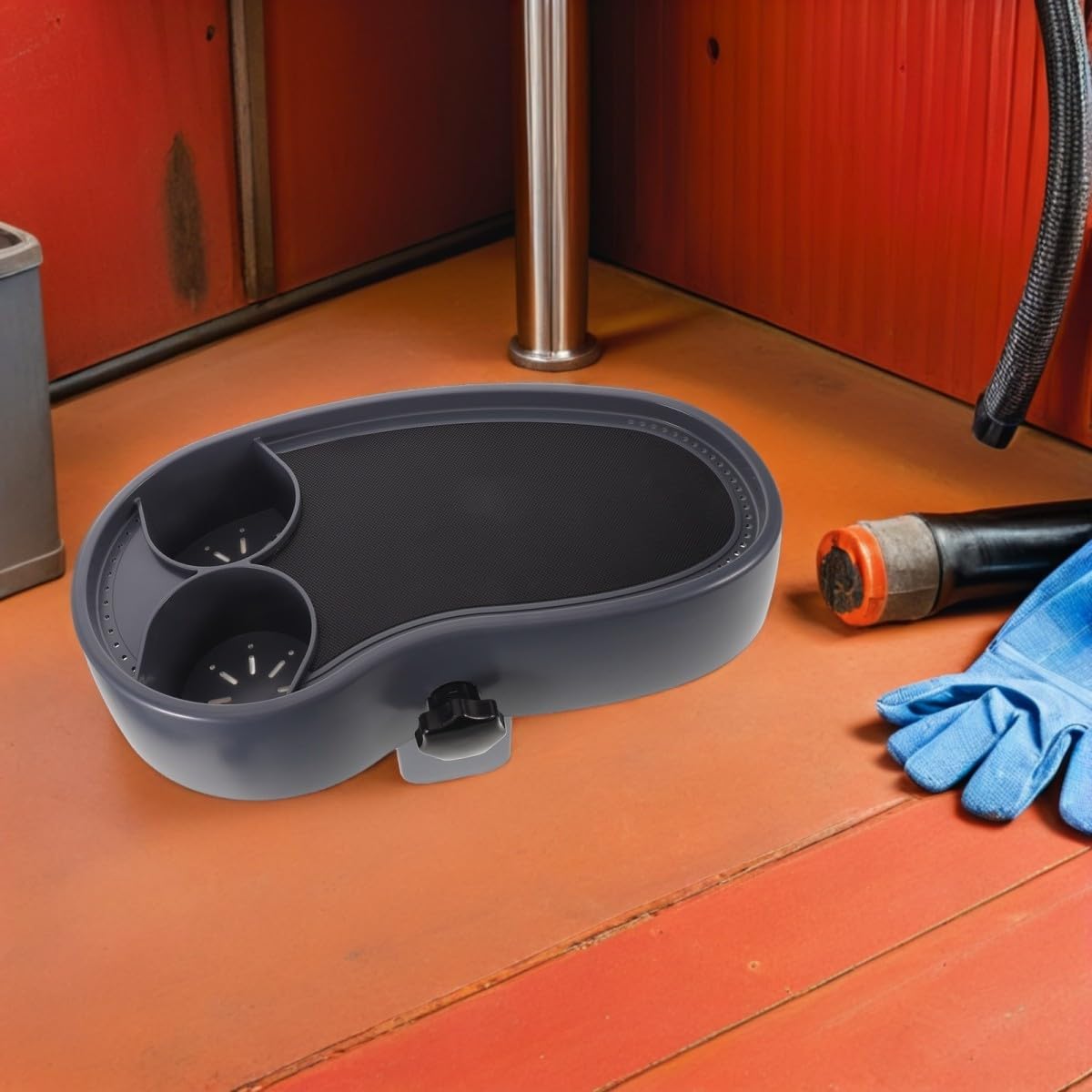 ifundom Bandeja Ajustable para Bañera Antideslizante con Soporte para Bebidas y Orificios de Drenaje Mesa Lateral de Plástico para SPA Compatible con Grosor para Snacks y Teléfonos