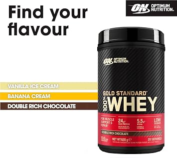 Optimum Nutrition Gold Standard 100% Whey Protein Powder Double Rich Chocolate Flavour 620 g 20 Servings