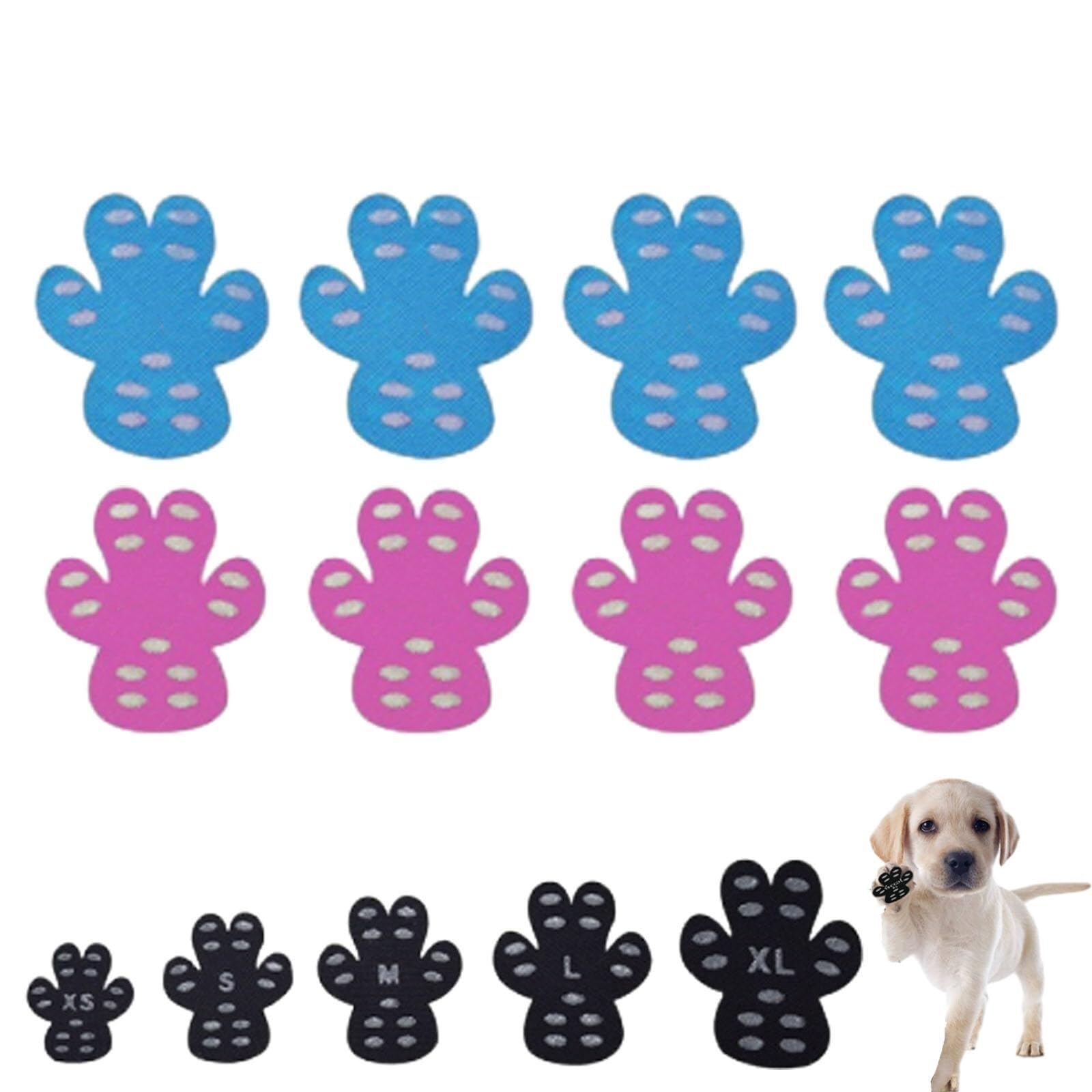 Rolipet Dog Slip Stopper Pads,Anti-Slip Dog Paw Protector,Peel And Stick Dog Shoe For Heat Pain Relief,Invisible Dog Patch Insoles,Paw Pads Protectors For Slipping On Smooth Floors(Blue+pink,2XL 2.48