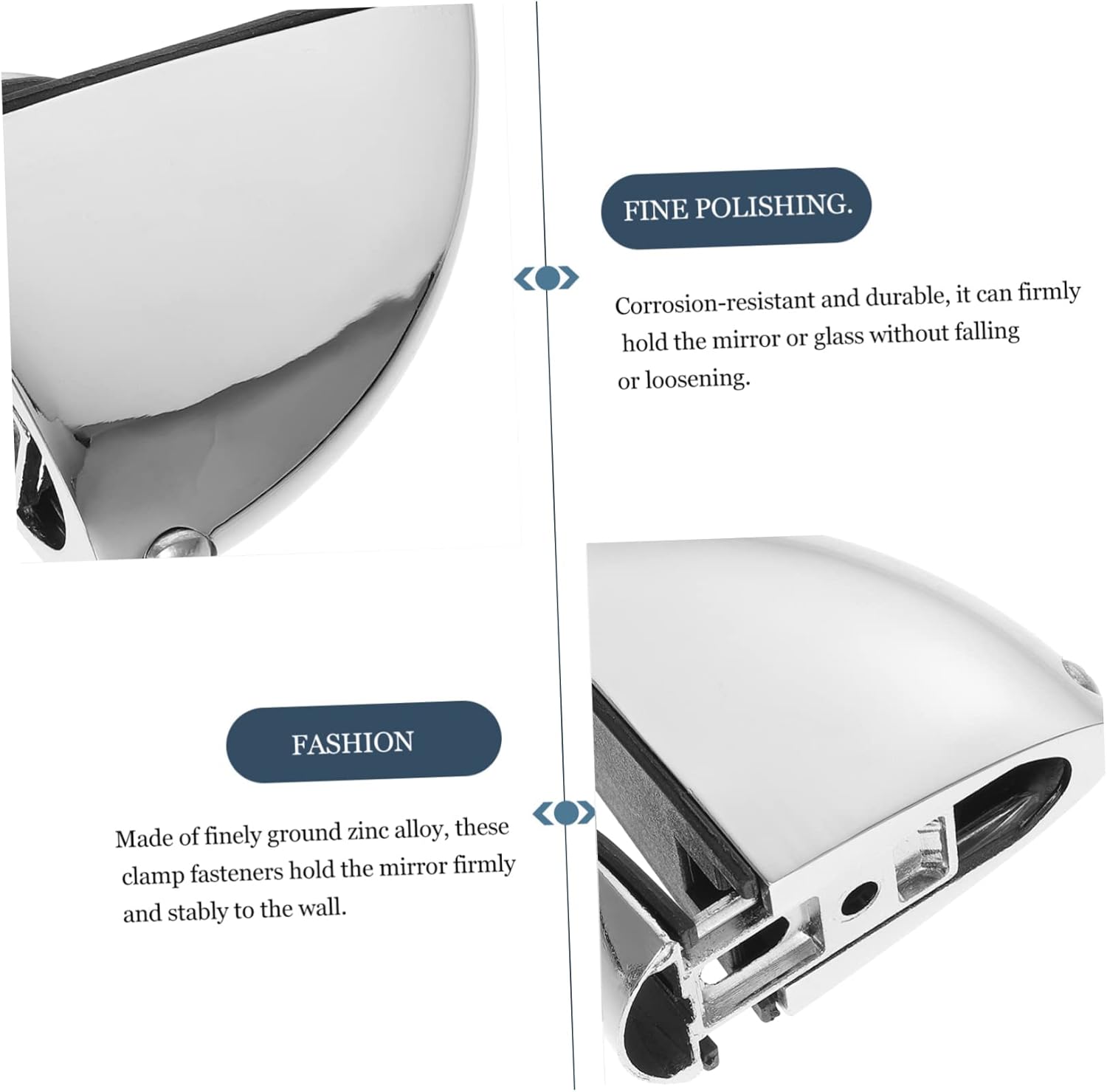 Veemoon Adjustable Zinc Alloy Glass Shelf Bracket Clips - Easy Install Glass Support for Home Decor