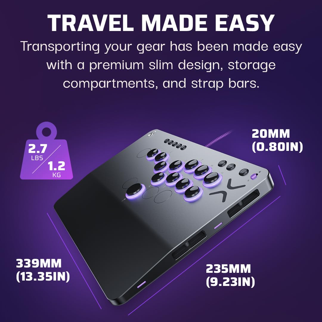 Turtle Beach Victrix Pro KO Leverless Fight Stick - con licenza ufficiale Capcom e PlayStation, compatibile con Xbox Series X e S, con switch RGB hot swappable, design ergonomico