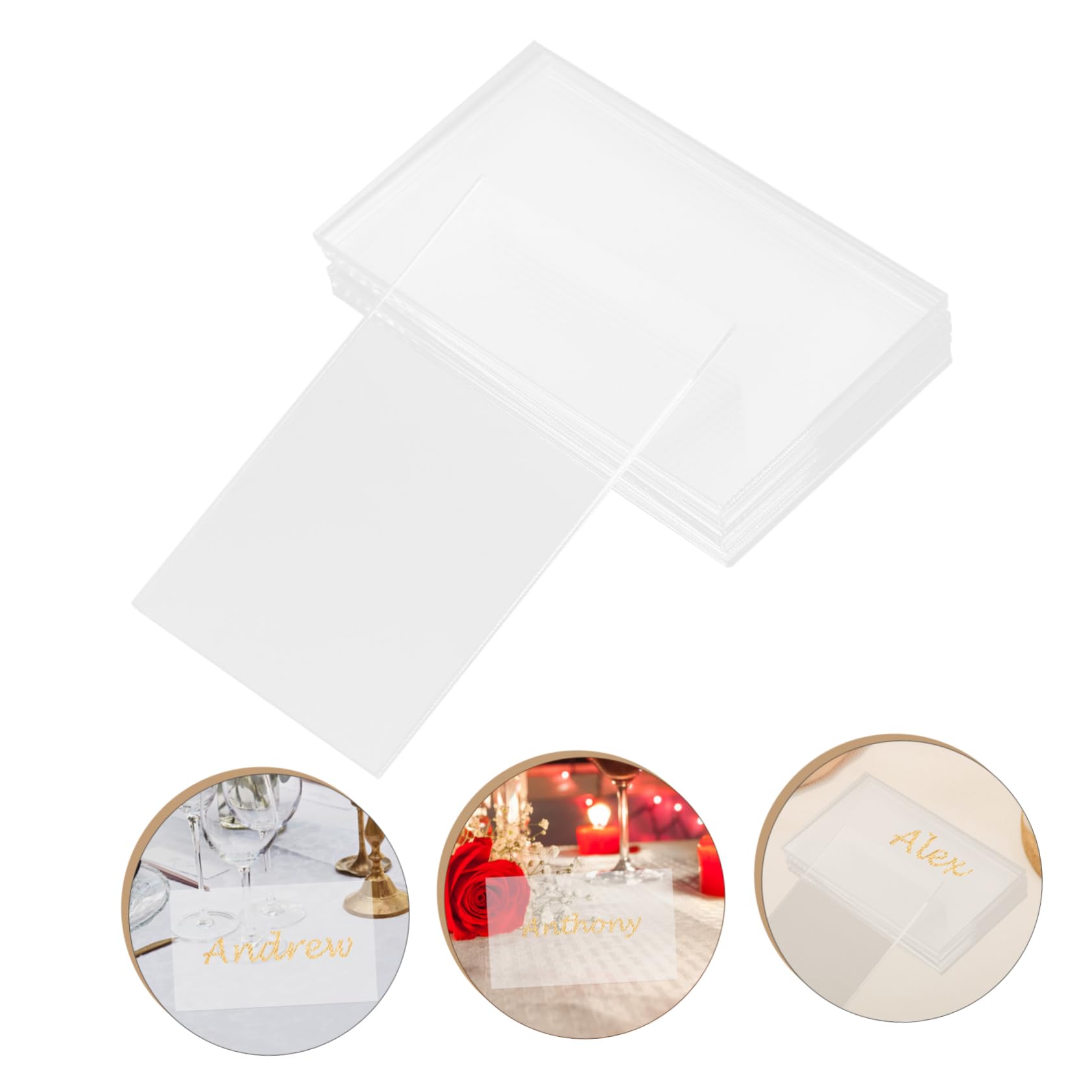 Angoily 5 Series Tarjetas De Nombre Acrílicas Transparentes Carteles De Bodas Fiestas Y Celebraciones De Asiento Elegantes Y Prácticas 40 Piezas X 5