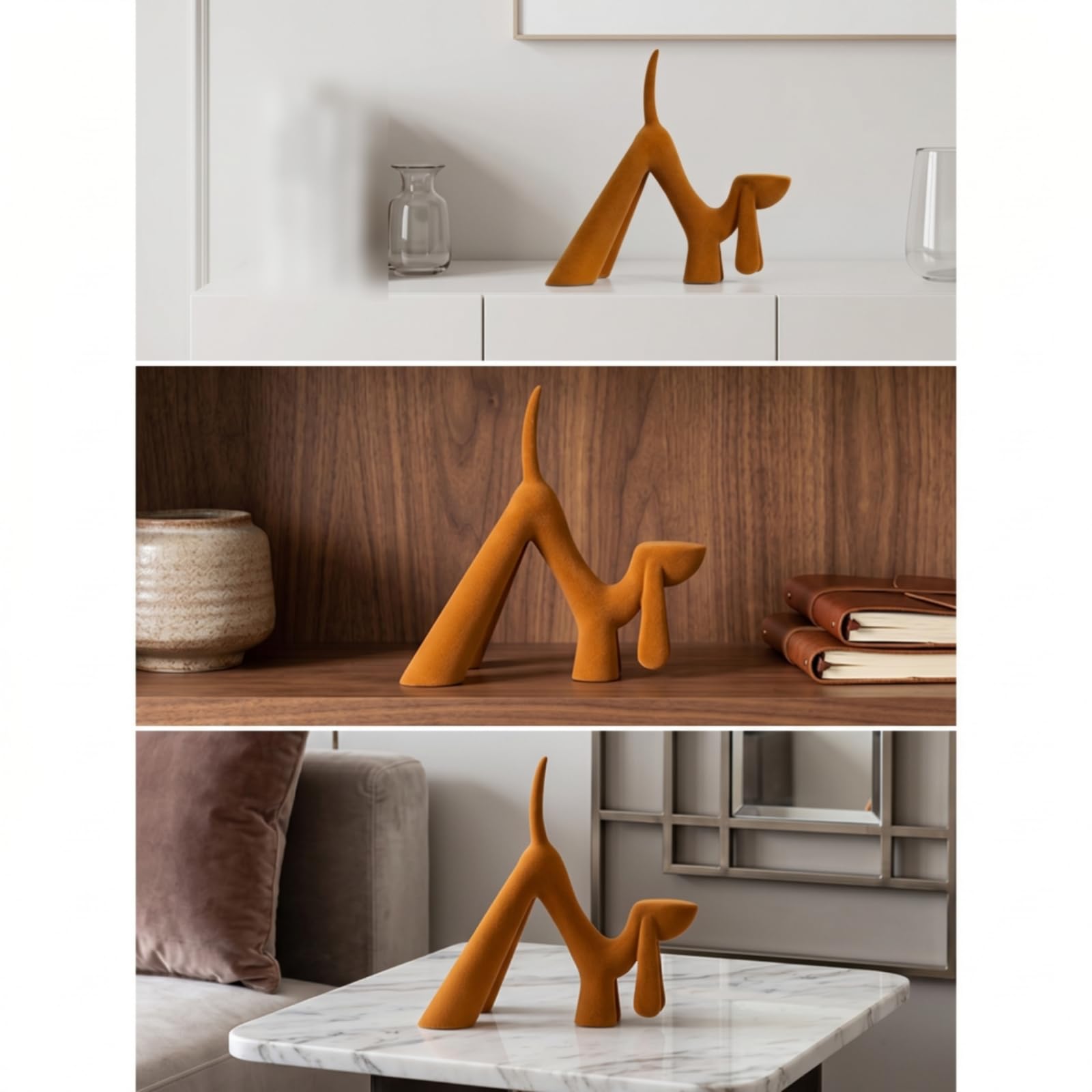 Baoblaze Escultura Metálica Estatua Perro Figurilla Decorativa Adorno Abstracto Estilo Contemporáneo Adecuada para Hogar Estudio Sala Entrada
