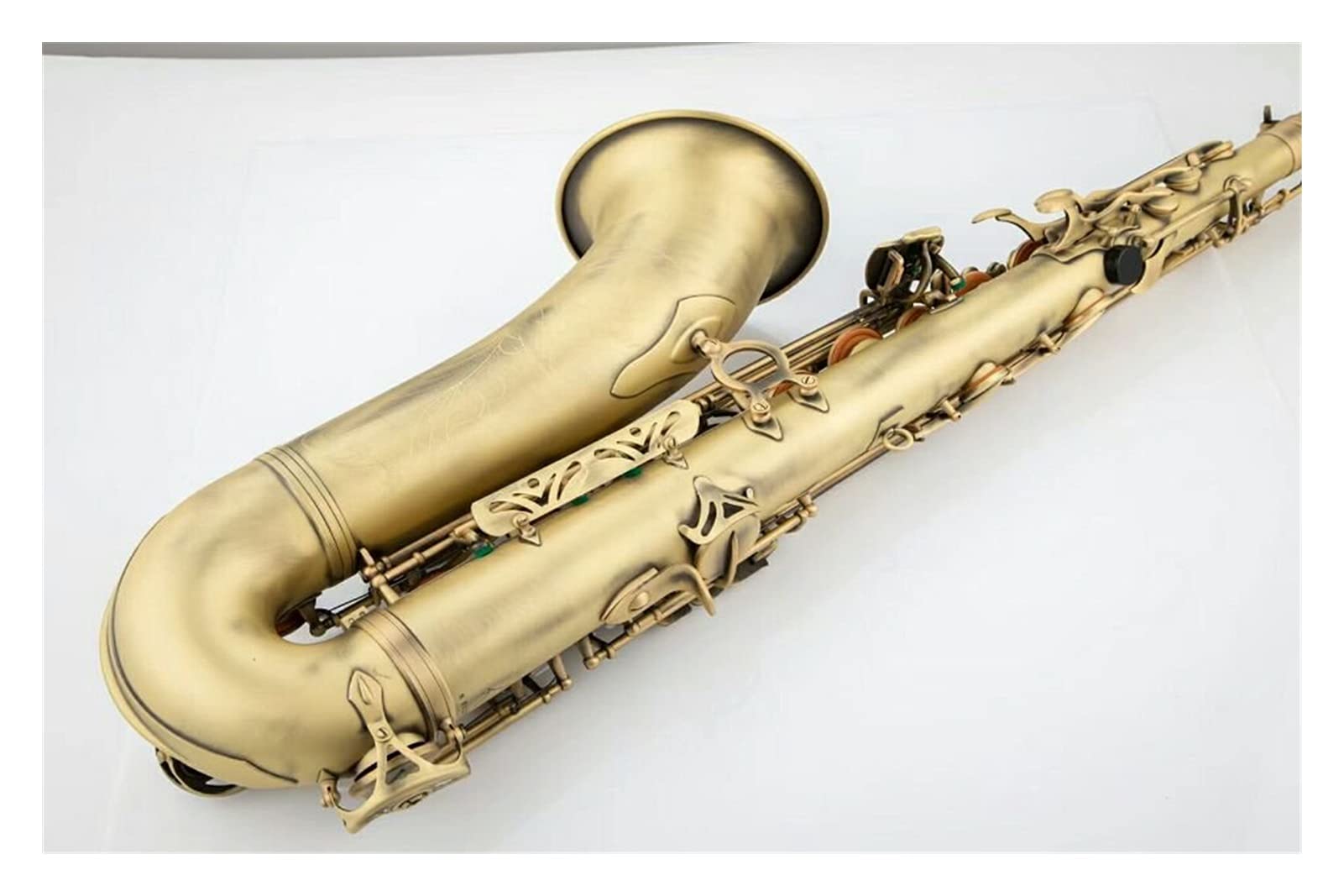 Sassofono Tenor BB Tune Tune Brass Antique Rame Bianco Shell Shell Bottone Strumento di Musica Strumento Strumento Sax con Cassa del Boccaglio Sassofono Studenti