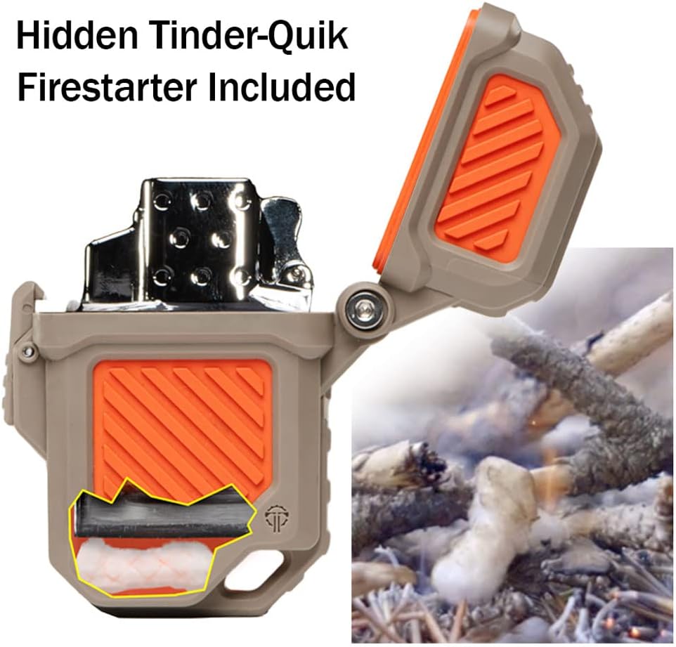 Thyrm PyroVault 2.0 Lighter Armor Compatible with Zippo Inserts, for Protection, Less Evaporation, and Retention, Made in the USA (Woodland Hunter (Olive Drab + Rescue Orange))
