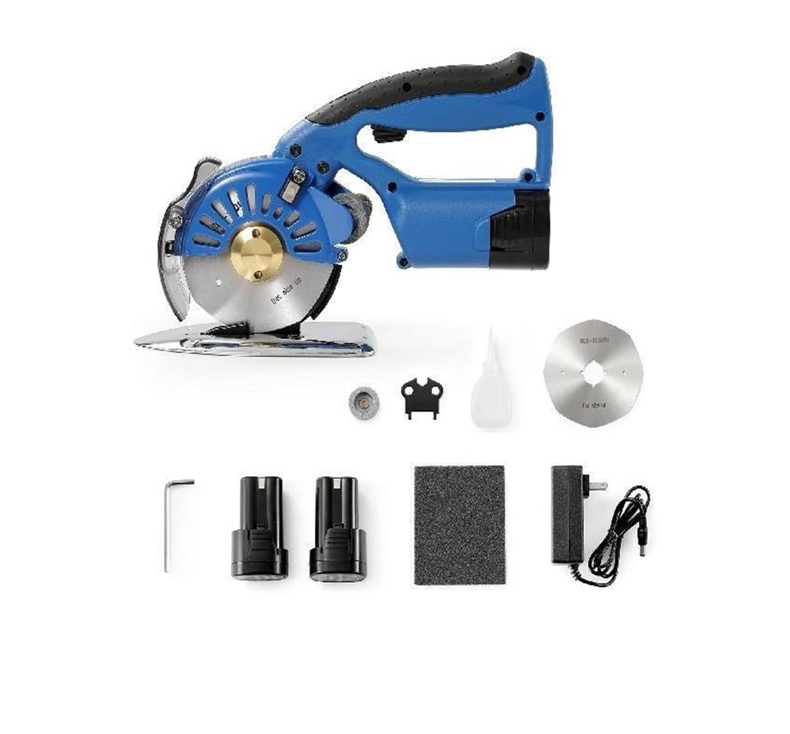 Cortador de tela de 150W, cortadora de tela rotativa eléctrica inalámbrica de 5 velocidades, cuchillo octogonal de espesor de corte de 1,1"