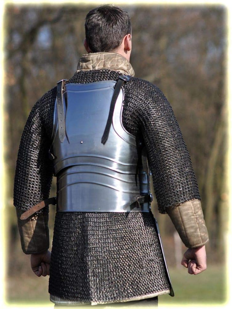 NauticalMart Medieval Jousting Knight Armor – Full Body Steel Plate Armor Suit – 18 Gauge Mild Steel with Real Leather Buckle – Authentic LARP & Reenactment Battle Armor – Renaissance Costume Gear