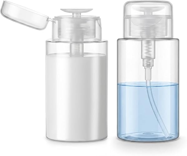 2 Pack Push Down Pump Dispenser, Pump Bottle Dispenser for Makeup Remover…