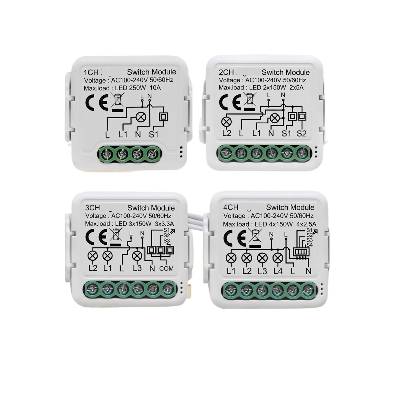 1 Uds. Módulo de interruptor de luz 3,0 100~240V, disyuntor inteligente DIY 1 2 3 4 juegos compatibles con control de 2 vías(Dark wood)