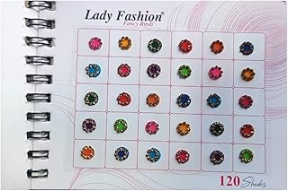 ATCUSA Lady Fashion Premium Spiral Book Round Multicolored Bindi with Crystals - Temporary Tattoo/Body Art/Jewel - Various Sizes 6mm - 120 Bindis