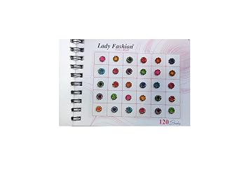 ATCUSA Lady Fashion Premium Spiral Book Round Multicolored Bindi with Crystals - Temporary Tattoo/Body Art/Jewel - Various Sizes 6mm - 120 Bindis