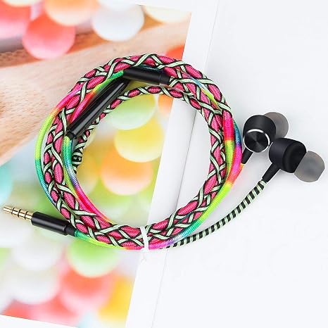 URIZONS 3,5 Jack Auricolari in Ear, Cuffiette, Cuffie con Microfono e  Telecomando per iPhone iPad iPod Mac Laptop Tablet Smartphone Android tribù  di Fili Tessuti a Mano avvolta Auricolare Arcobaleno : Amazon.it: