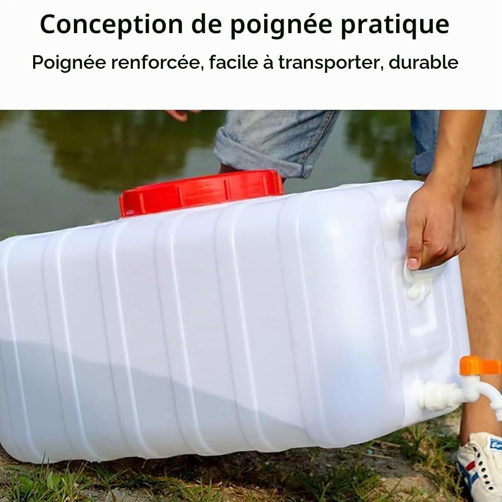 Jerrican Eau Jerrican Eau avec Robinet en Grande capacité réservoir Eau Potable Extérieur Cuve Eau Camping Car pour Pique-Nique randonnée Caravane Bidon d'eau Qualité Alimentaire(Size:50L)