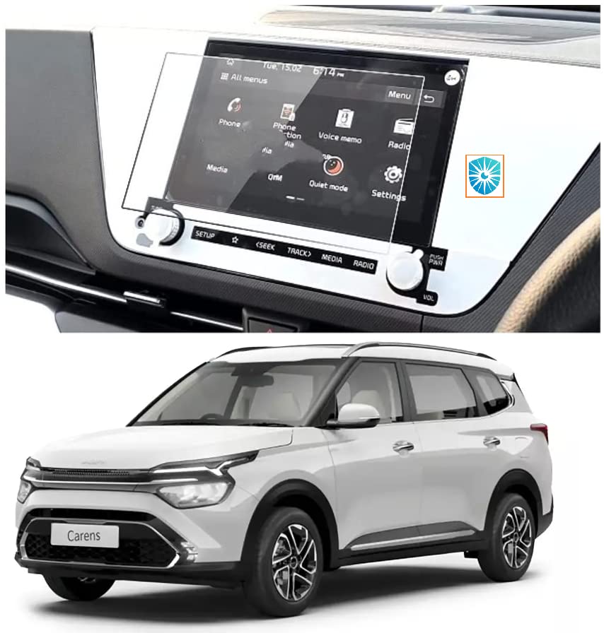Image of 9H Screen Protector Guard Designed For KIA CARENS 2022 Car Infotainment System (8 Inch) - Car Gps Navigation Display Touchscreen Protective Film accessories [Not A Tempered Glass]