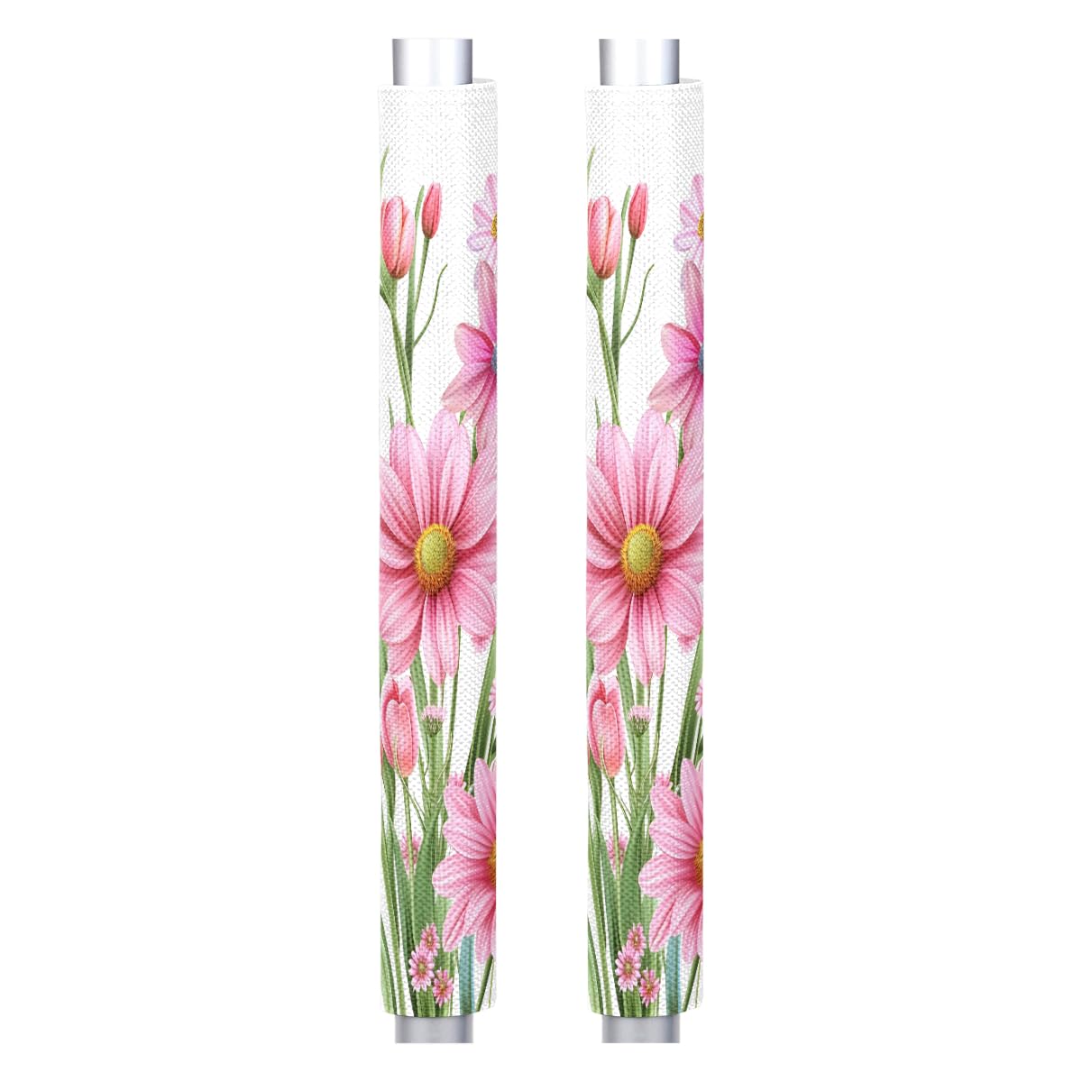 Pardick Spring Pink Flower Refrigerator Door Handle Covers Set of 2 Spring Pink Flower Washable Fridge Dishwasher Mocrowave Oven Door Decor Protector Handle Cover Kitchen Appliance Decorative