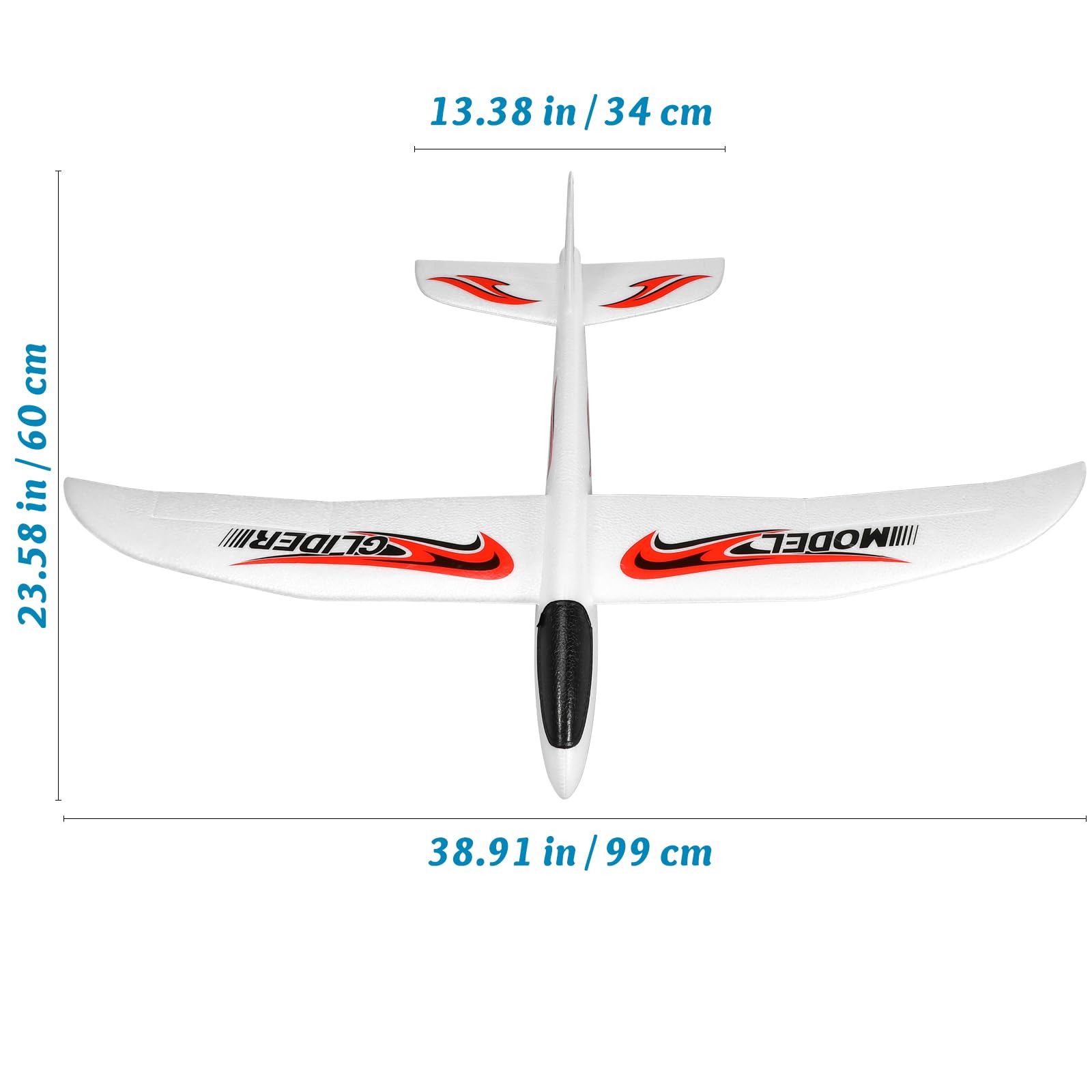 SHINEOFI Avion Planeur en Mousse De 99 Cm, Grand ModèLe à Lancer, 2 Modes De Vol, IdéAl pour Les Enfants, Parfait pour Jouer en ExtéRieur Ou comme Cadeau d'anniversaire