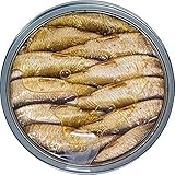 Riga Gold Smoked Brisling Sardines in Olive Oil 4.23 Clear Top ounces (120g) (Pack 3)