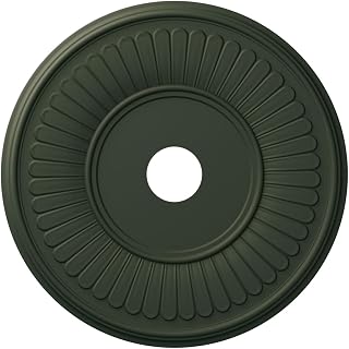 22"OD x 3 1/2"ID x 1"P Berkshire Thermoformed PVC Ceiling Medallion (Fits Canopies up to 10 1/8"), UltraCover Satin Hunt Club Green