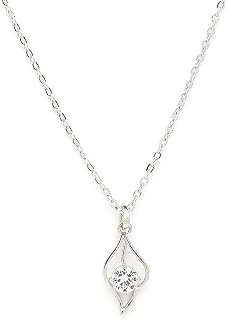 ZENEME American Diamond Pendant Necklace for Women Silver Plated Chain with Crystal Stone Pendant Minimal Daily Wear Jewel... Price In India