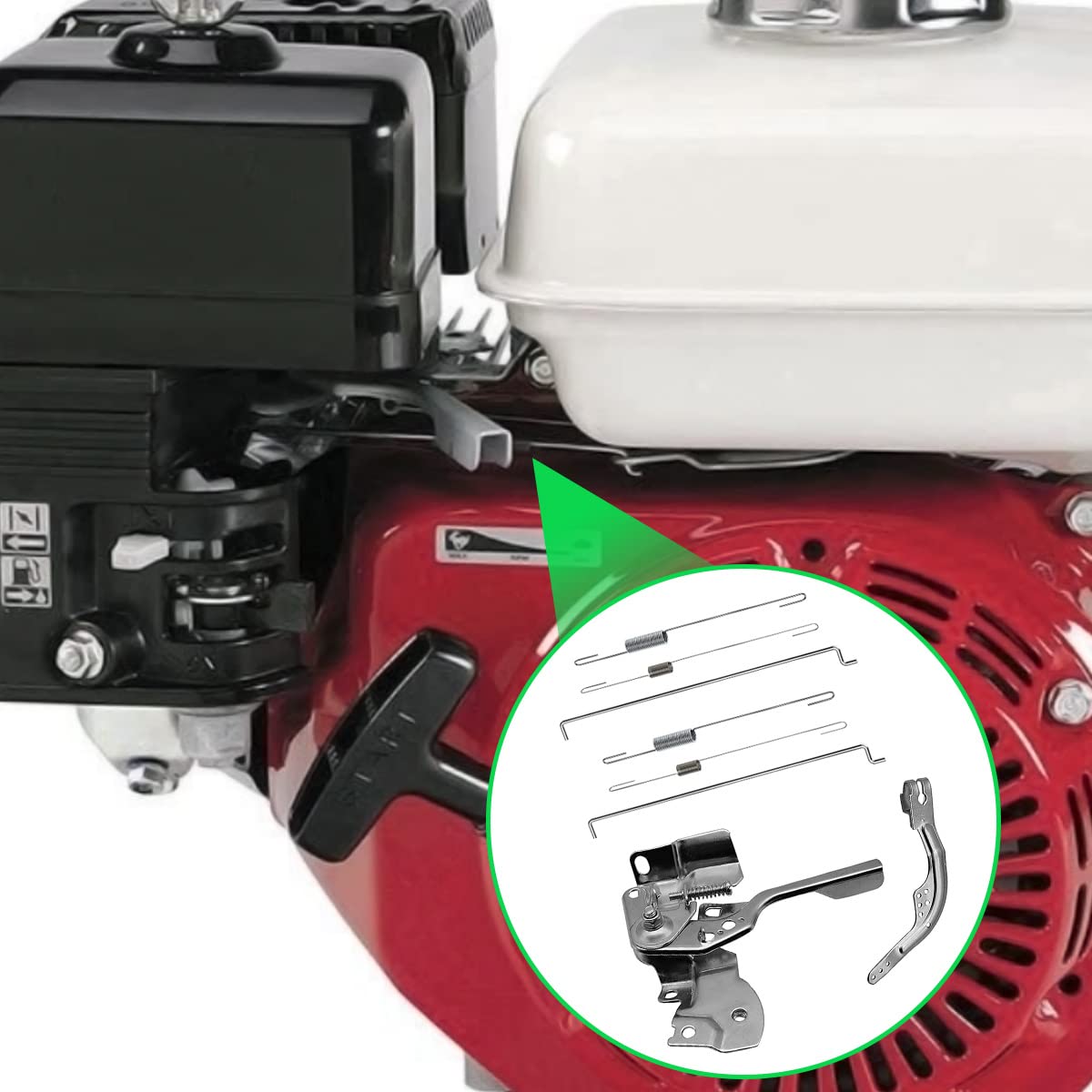 ZAMDOE GX160 GX200 Molle di Ritorno dell'acceleratore Piastra del Braccio della Leva Base del regolatore Asta di Collegamento per Honda e Clone 5,5 CV 6,5 CV 196 CC per Motori Predator 212 CC