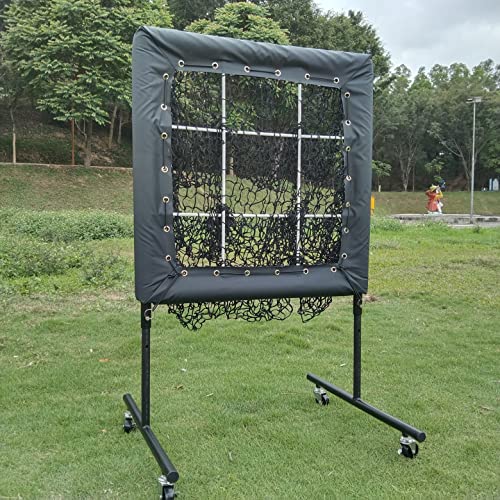 9 Hole Baseball Pitching Net With Strike Zone, 9 Pockets Pitchers Throw Training Aid For Baseball And Softball, Poratable And Adjustable Pitching Target Net, Wheels And Bib Number Included … #TOP7