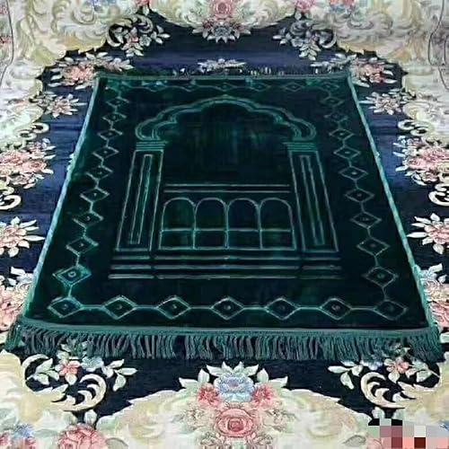 Miniatura 2 de Alfombra de oración musulmana de franela gruesa en relieve, alfombra de oración turca, alfombra de oración islámica, cuentas de rosario para hombres