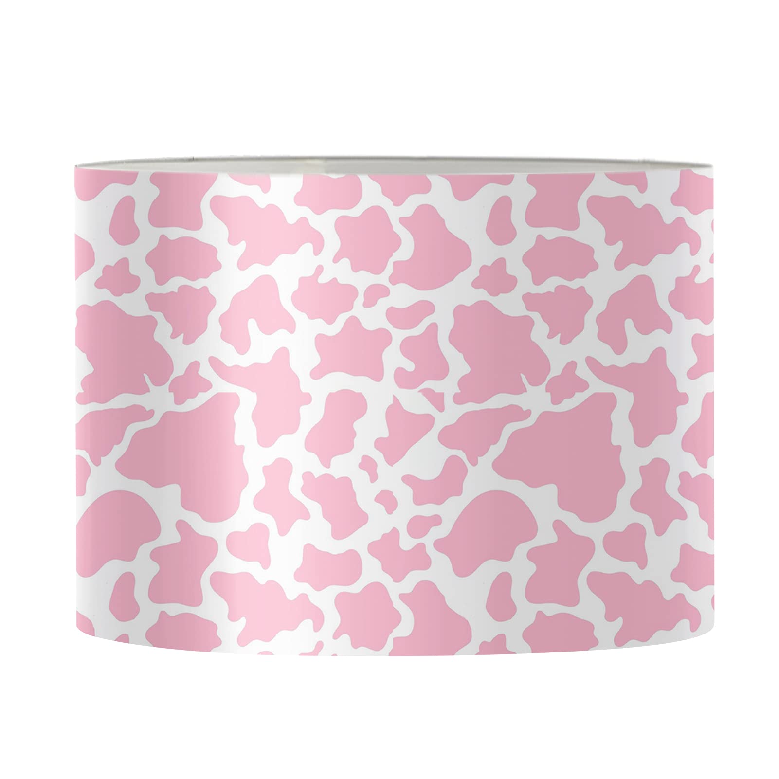Biyejit Pink Cow Print Lamp Shade Cover with Metal Frame, Modern Trendy Desk Lamp Shades for Living Room/Dorm/Bedroom — image 1