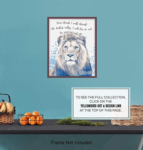 Miniatura 6 de Psalm 23 Bible Verse Scripture Wall Art Decor - Religious Christian Room Decoration for Home, Church - Inspirational, Motivational Poster Print -