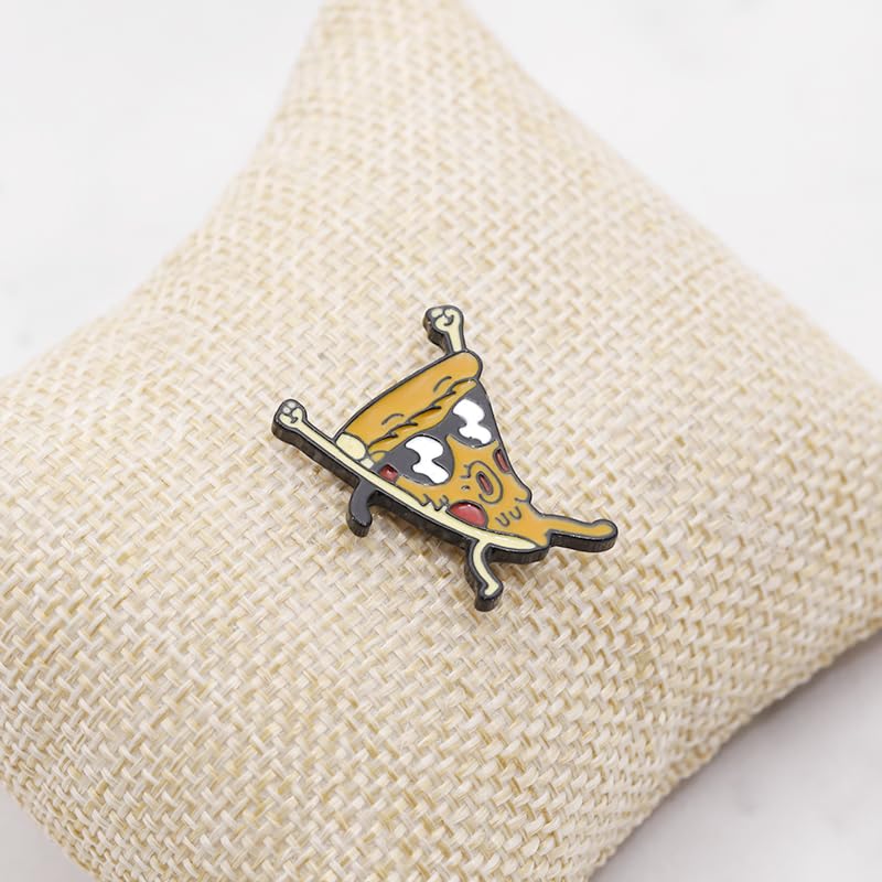 Image of Pizza Wearing Sunglasses Awesome Brooch Cartoon Enamel Brooch Pin Jacket Lapel Metal Pins Brooches Badges Exquisite Jewelry Accessories