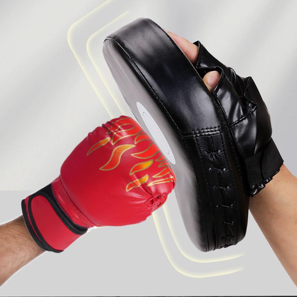 Kinder Boxhandschuhe und Box Pratzen Set für 3-10 Jahre,Kids Boxing Gloves,Boxhandschuhe Kinder Set,3-in-1 Box Handschuhe Jungen,Punchinghandschuhe für Jungen und Mädchen (Rot)